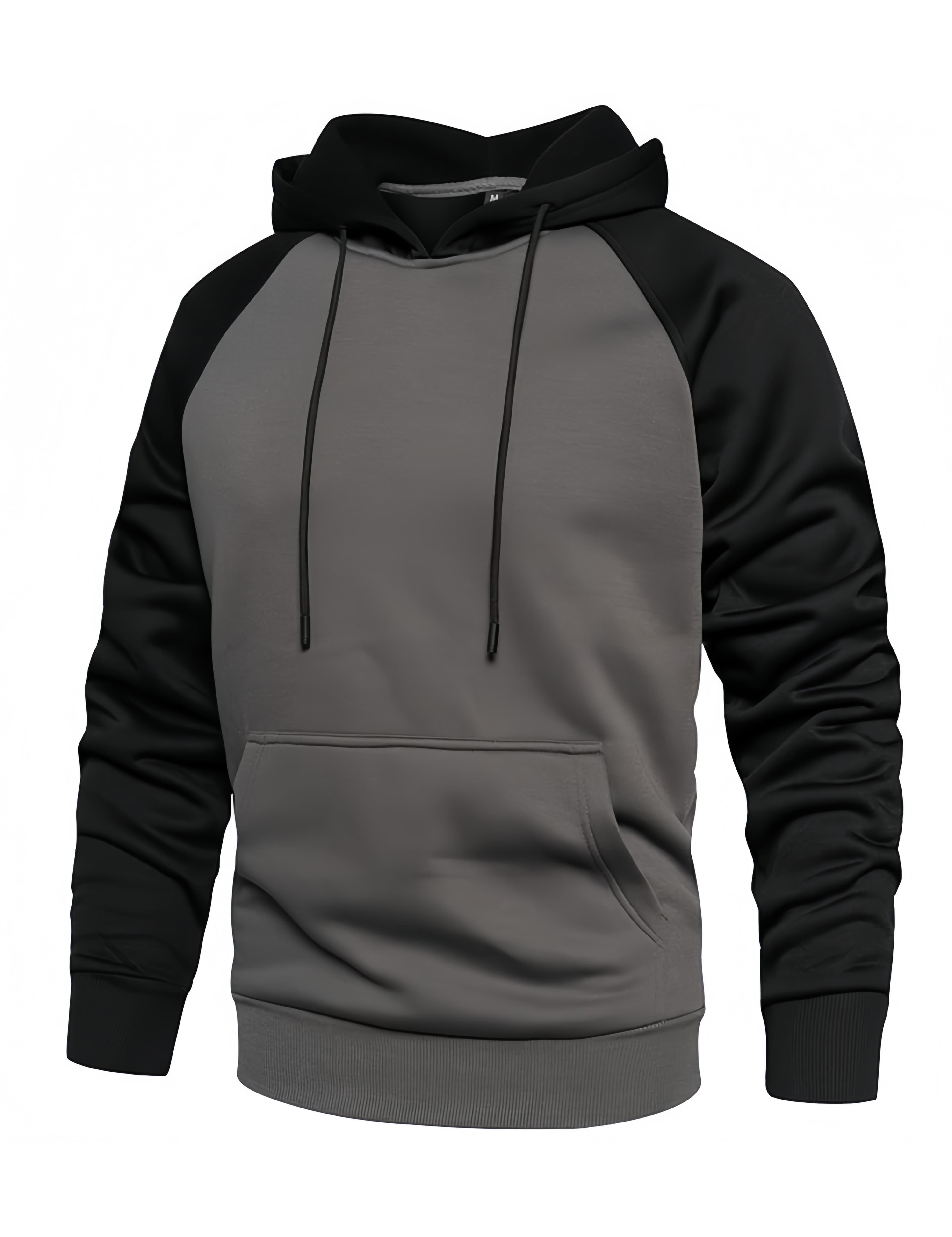 Men’s Dark Gray Black Pullover Hoodie Sweatshirt