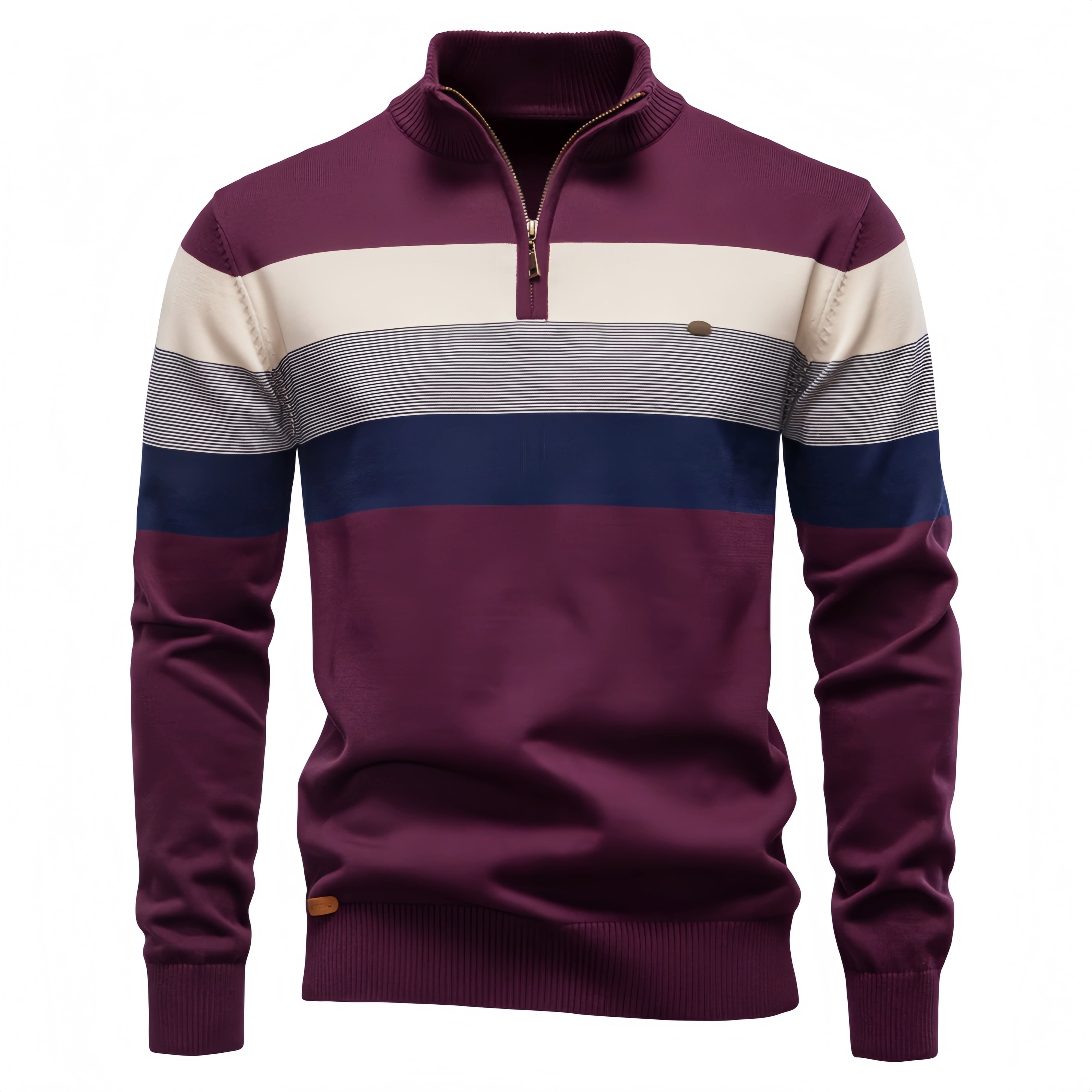 Men’s Color Block Quarter Zip Sweater