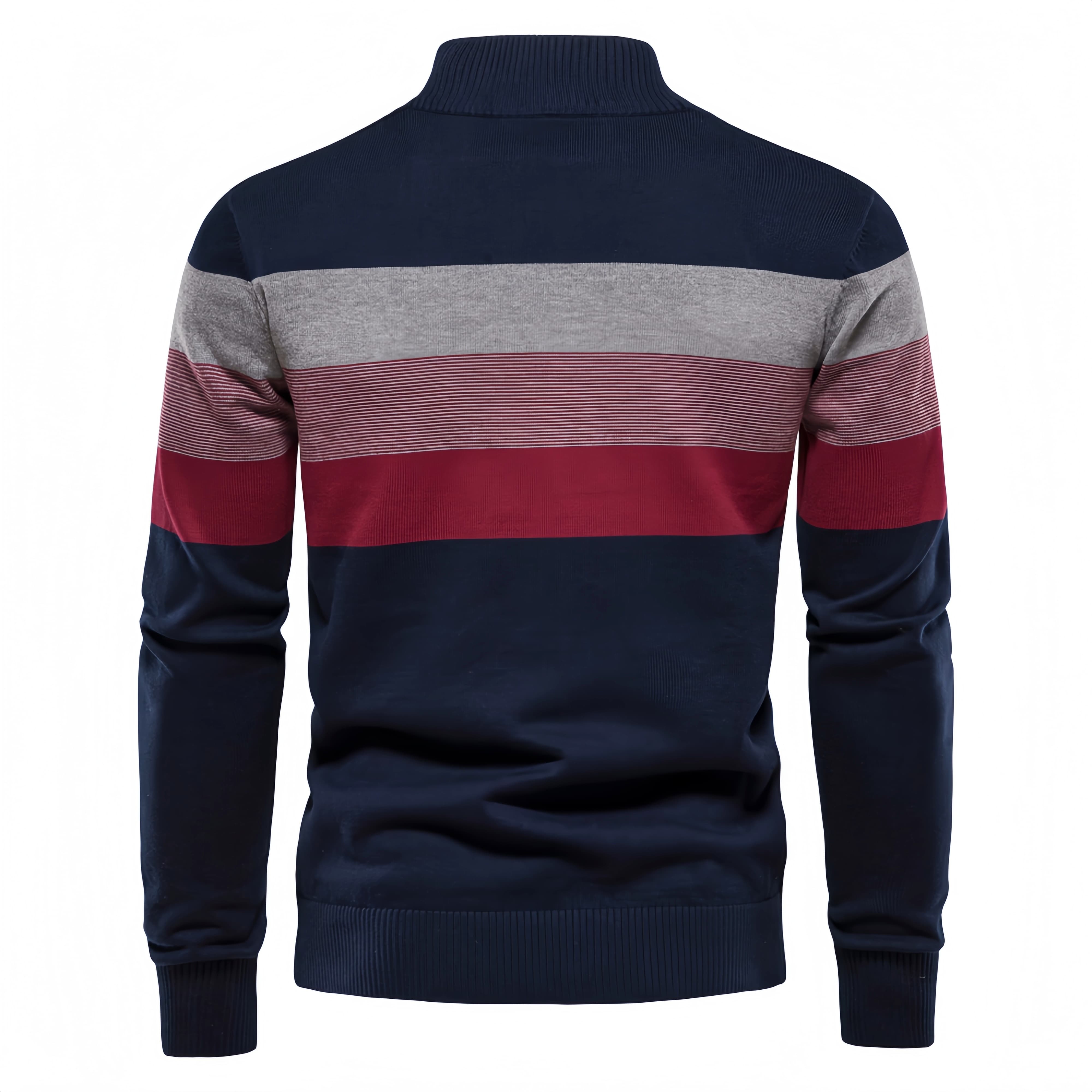 Men’s Color Block Quarter Zip Sweater