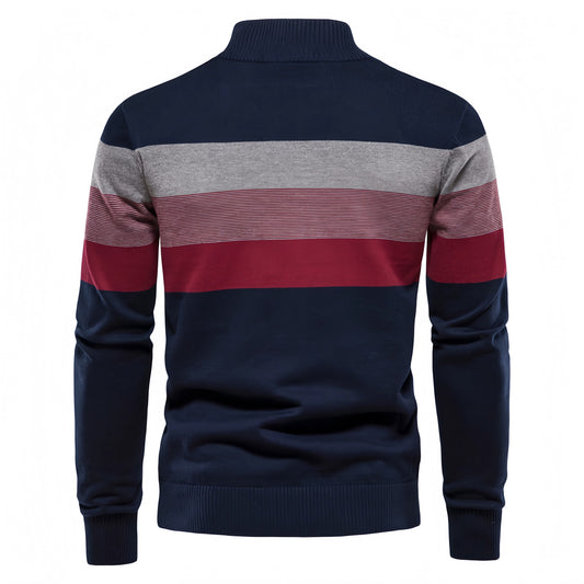 Men’s Color Block Quarter Zip Sweater