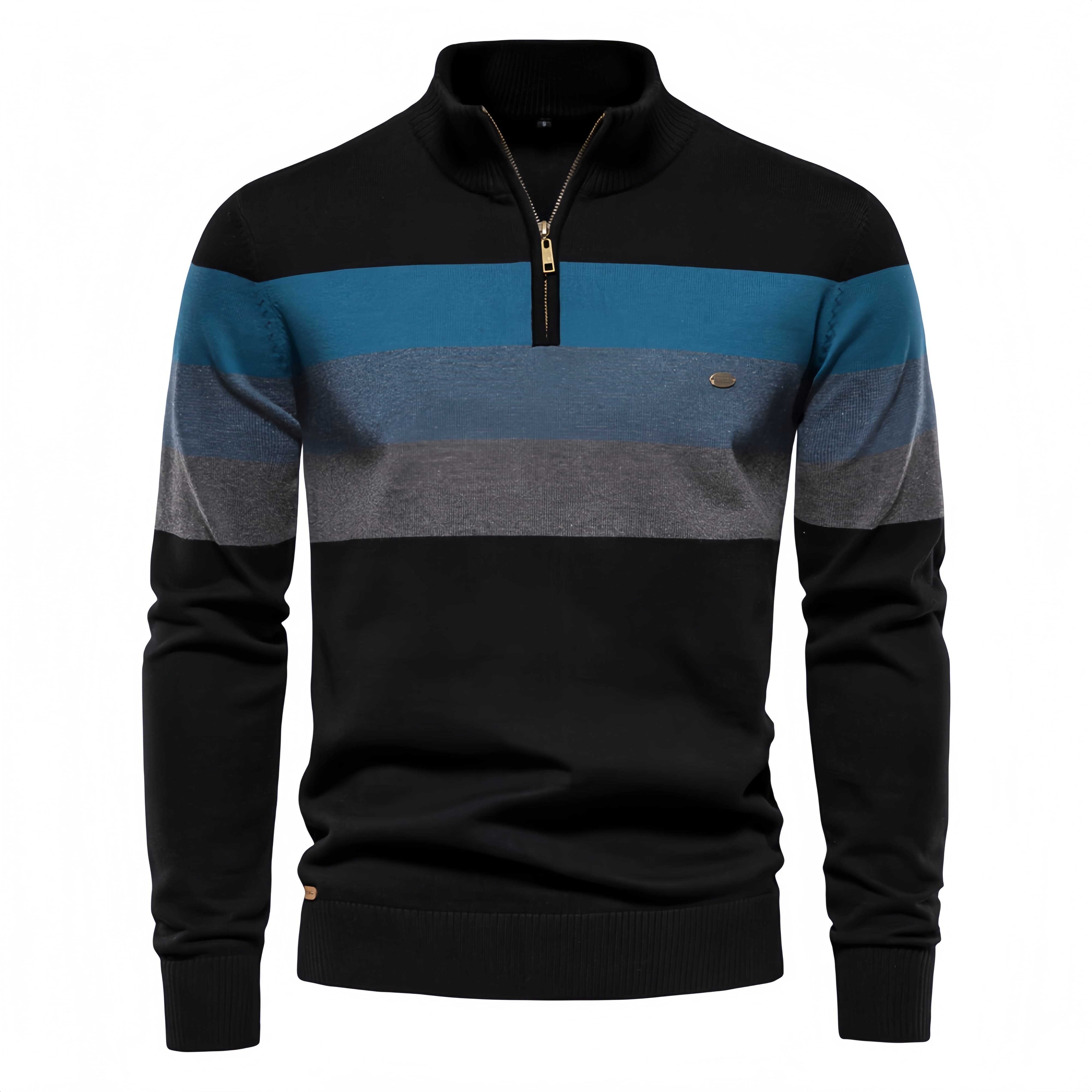 Men’s Color Block Quarter Zip Sweater