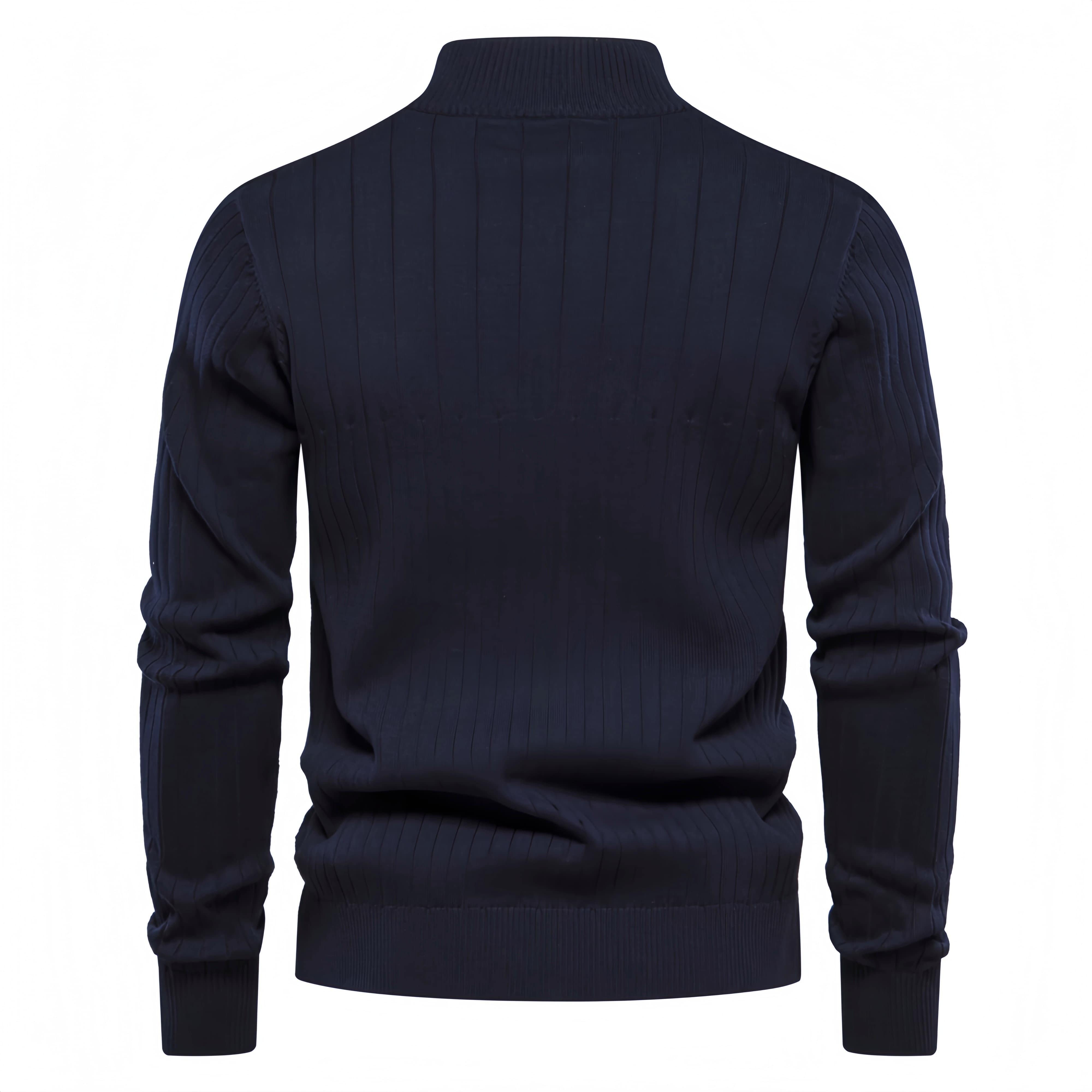 Men’s Vertical Stripe Quarter Zip Sweater