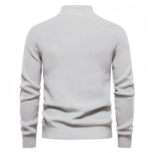 Men’s Solid Color Quarter Zip Sweater
