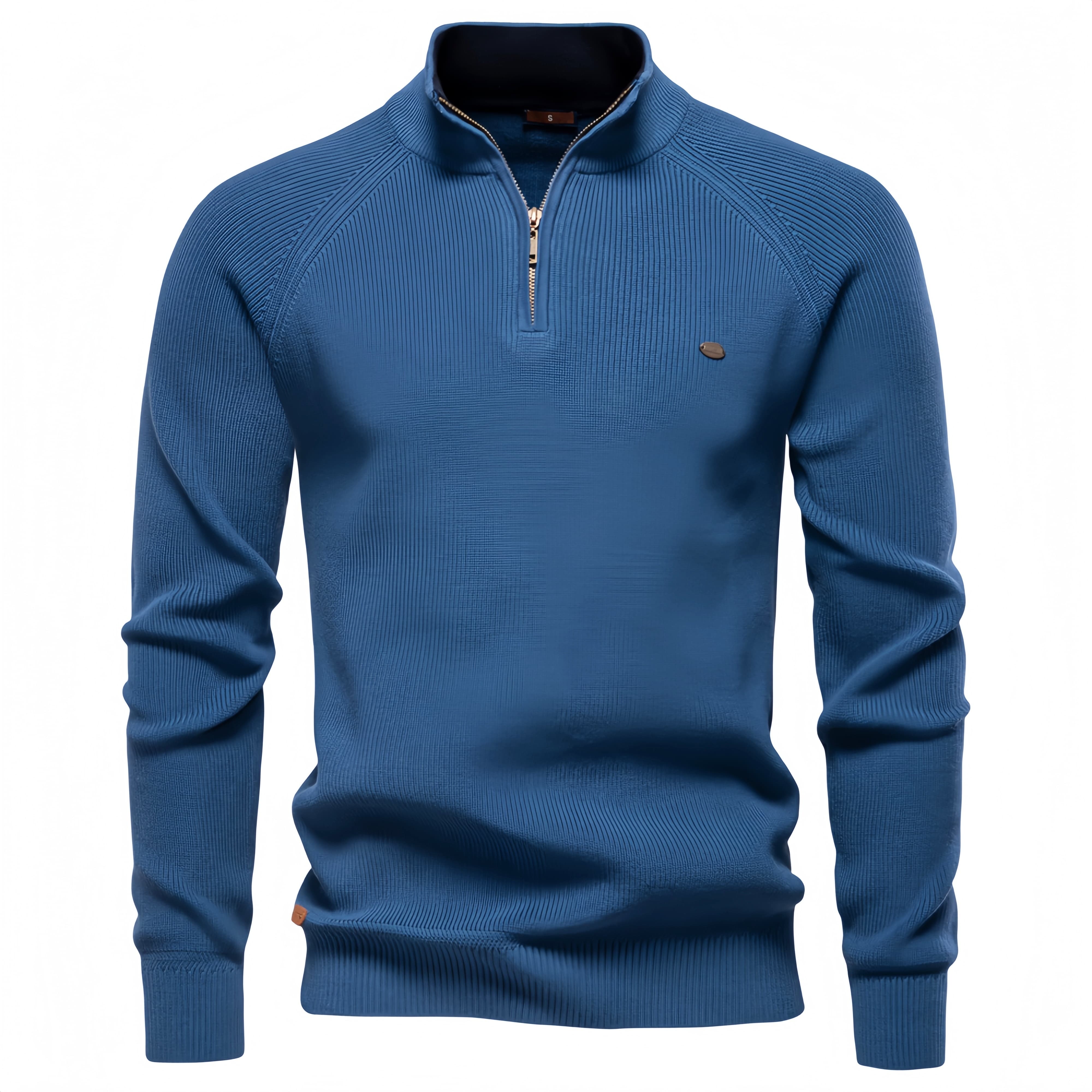 Men’s Solid Color Quarter Zip Sweater