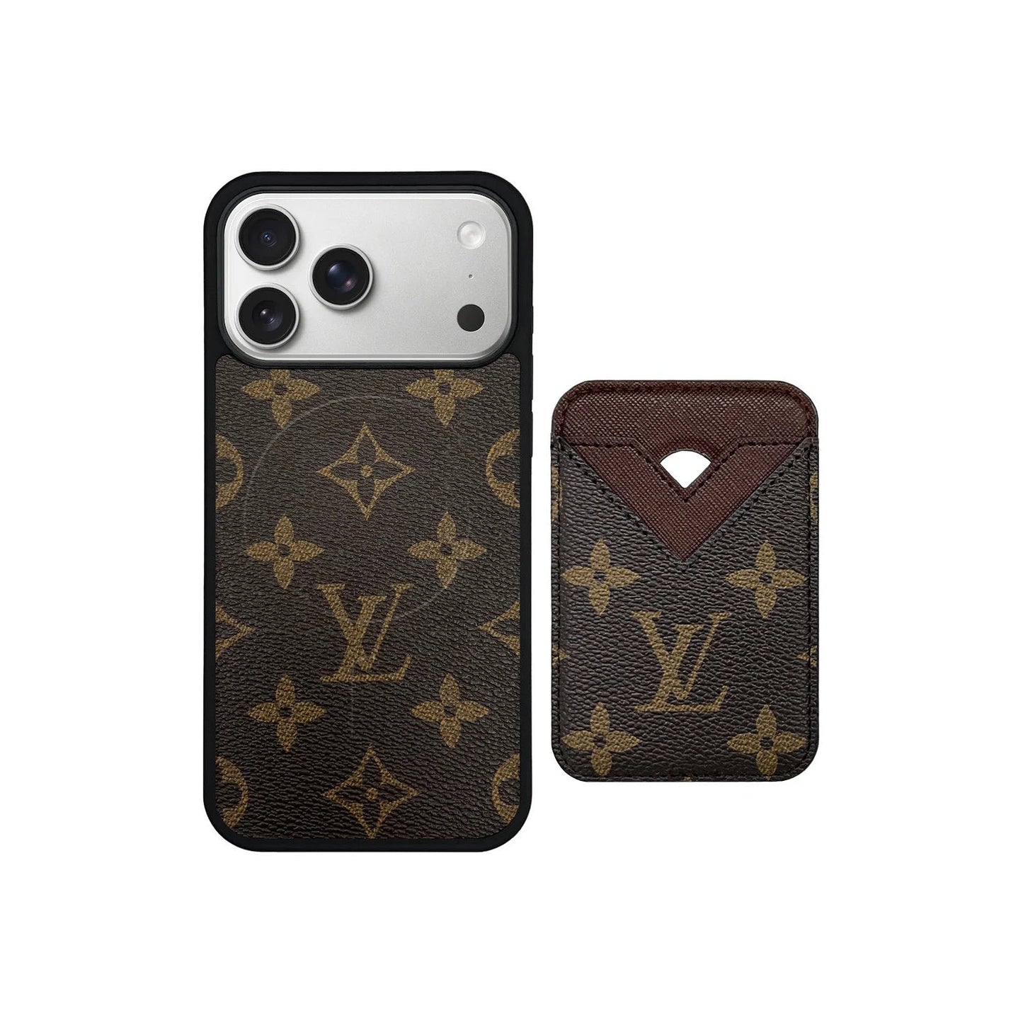 Retro Letter Card Pocket iPhone Case