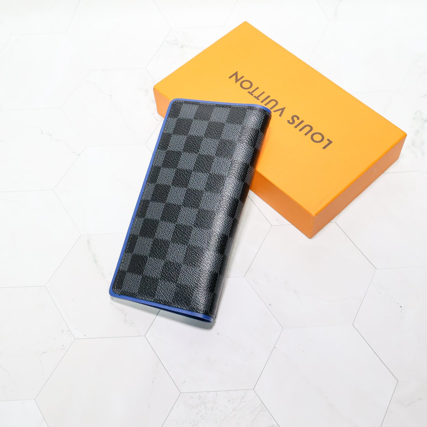 LV Brazza Wallet Graphite Black Long Style