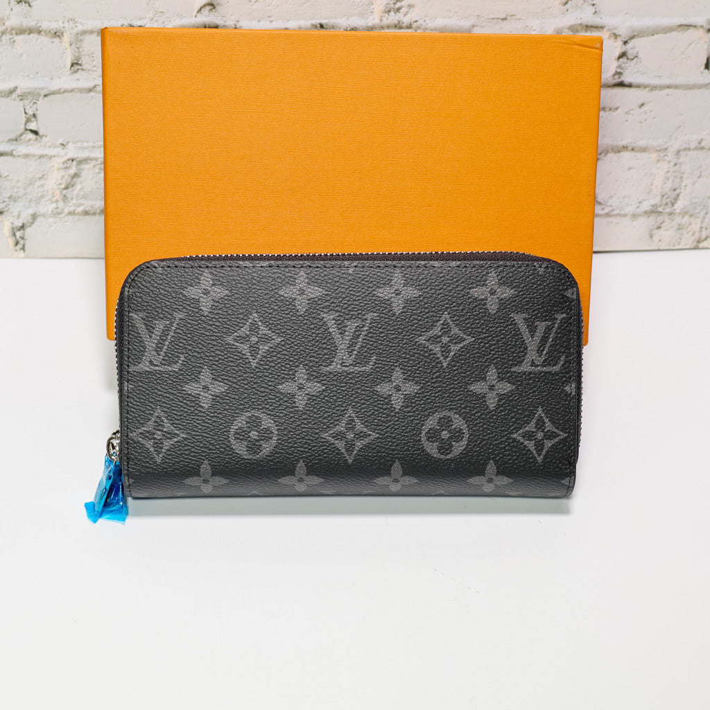 Black Monogram Double Wallet LV Leather