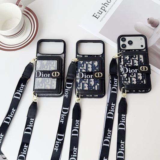 Fabric Canvas Dior Crossbody Case iPhone