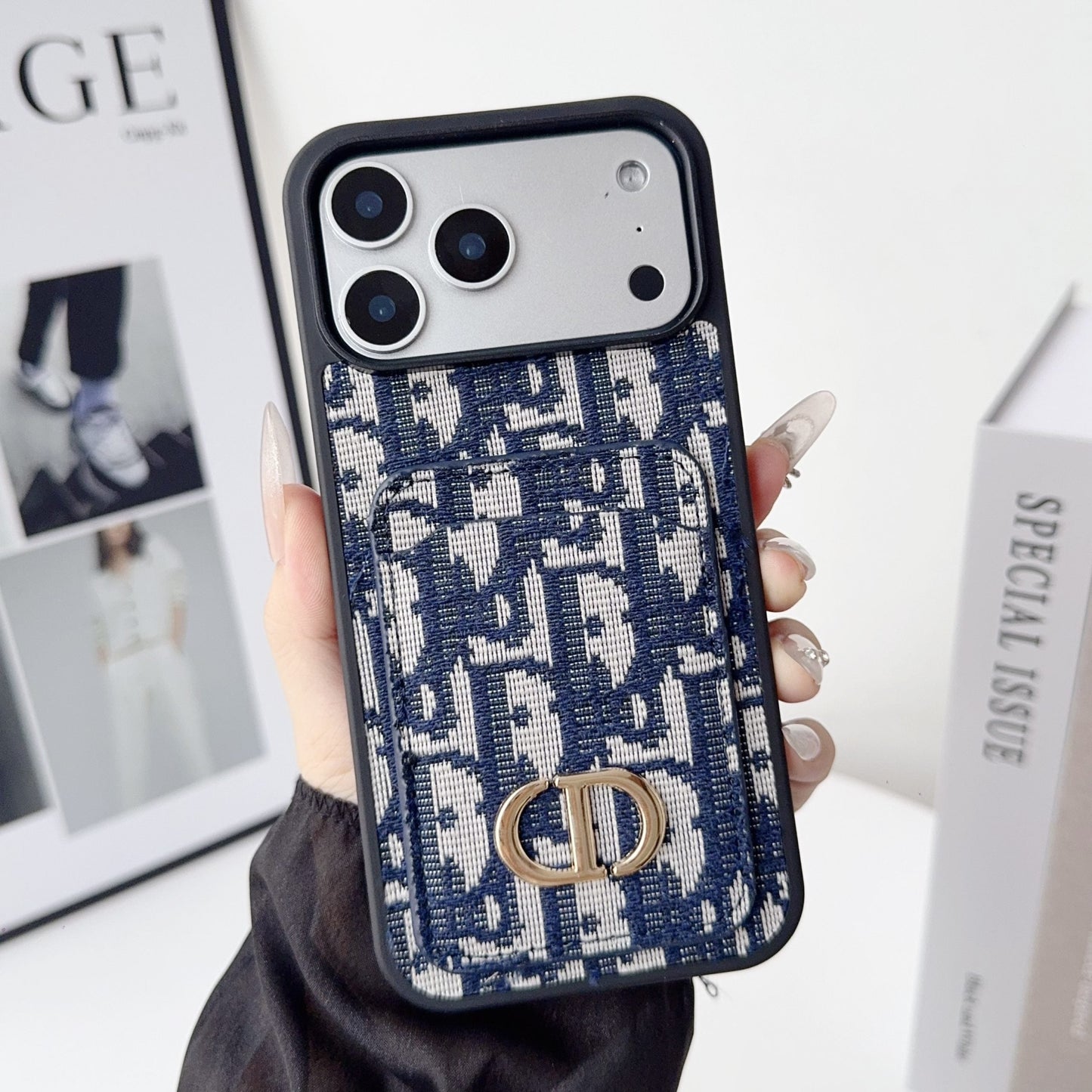 Dior Phone Case Card Holder for iPhone 17 Series