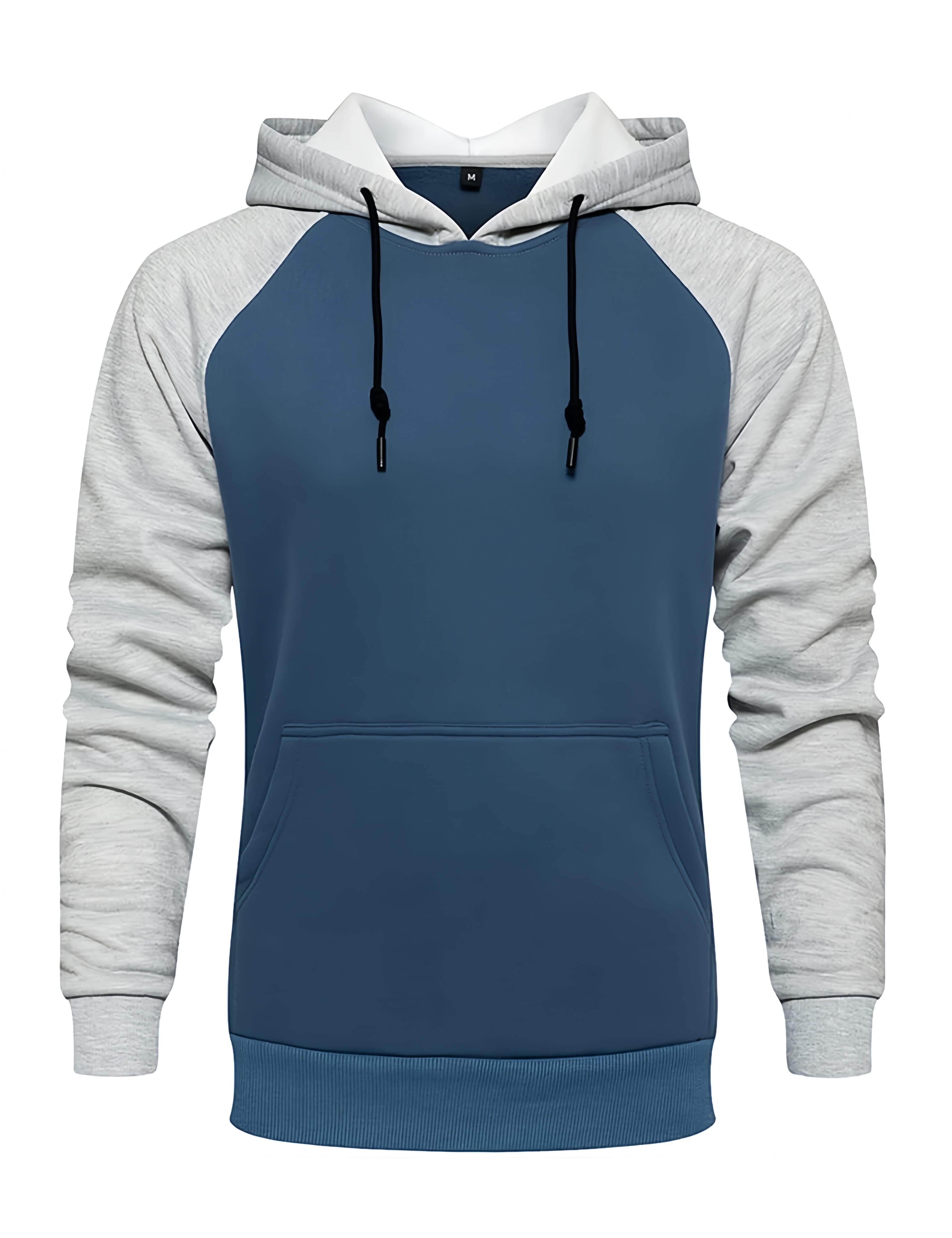 Men’s Denim Blue Pullover Hoodie Sweatshirt