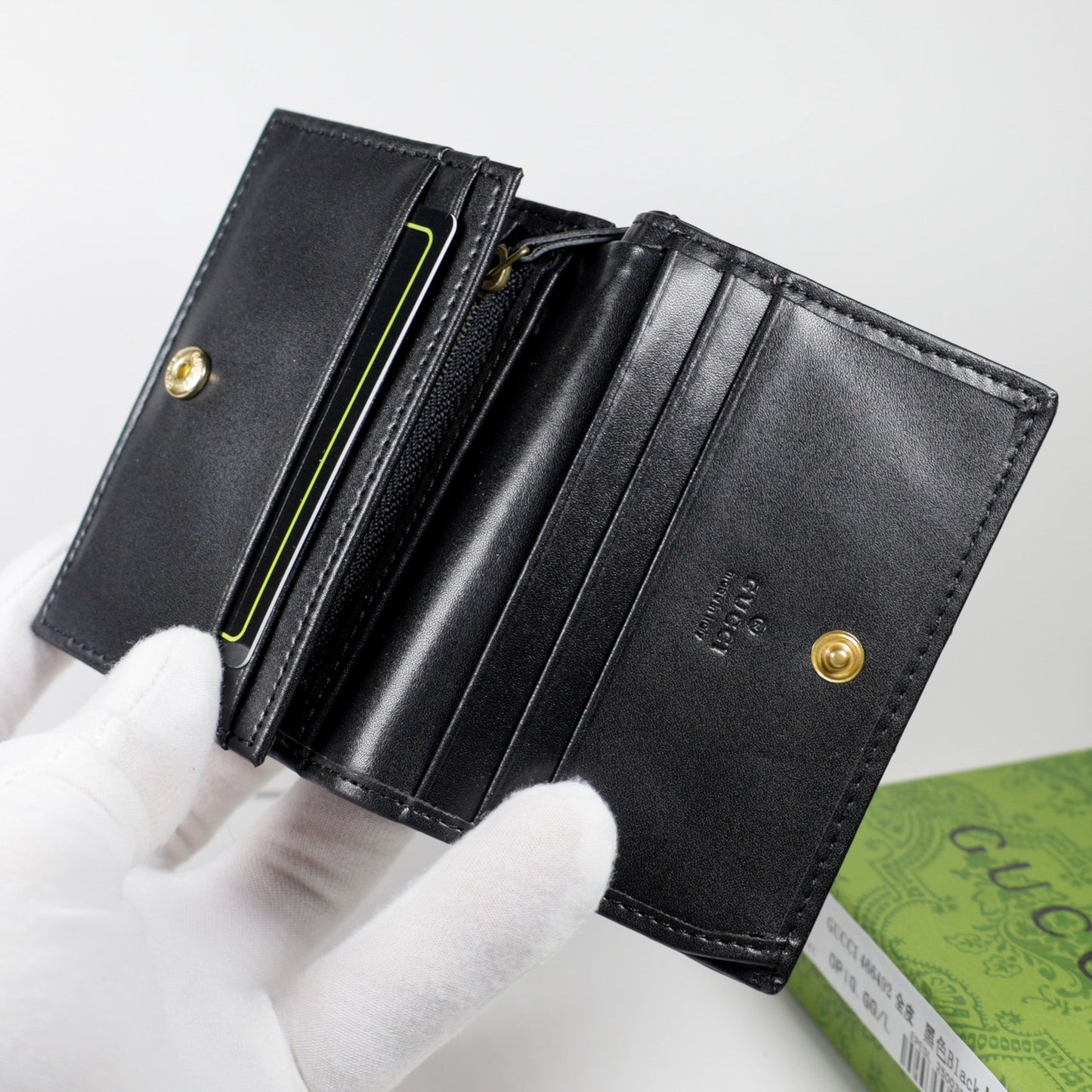Black Luxury GG Wallet Soft Lambskin Leather
