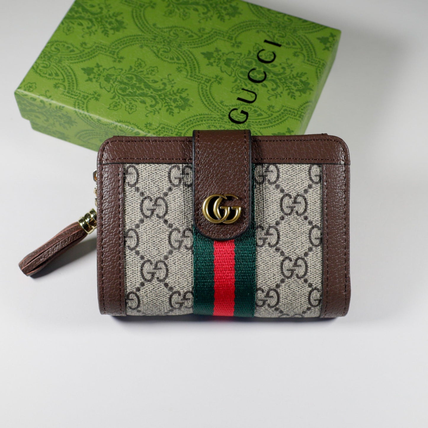 Tri Fold Gucci Wallet Canvas Card Holder