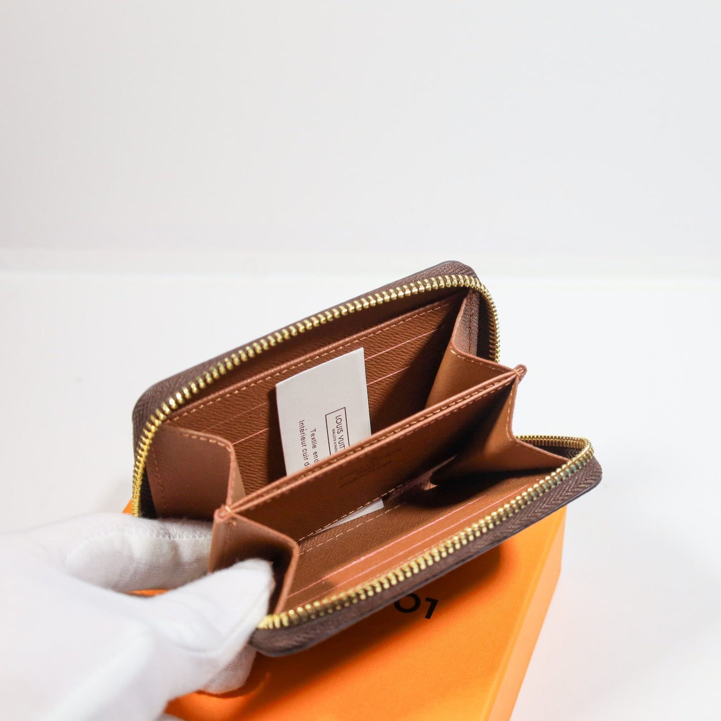 LV Brown Monogram Leather Wallet Zipper