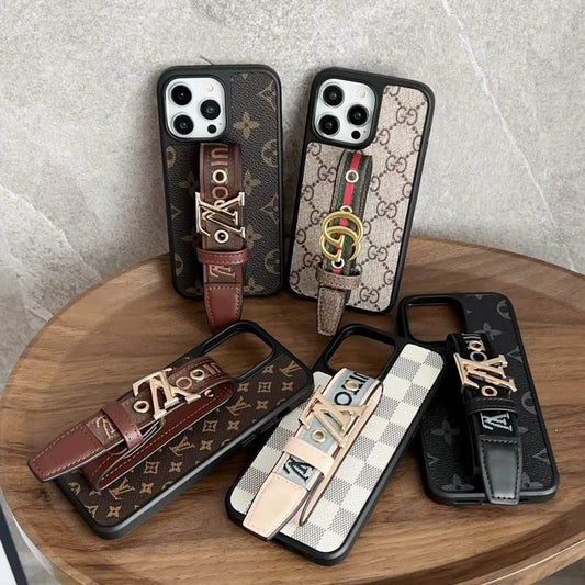 LV Case iPhone Pro Max Plus 16 / 15 / 14 / 13 / 12 Hand Strap