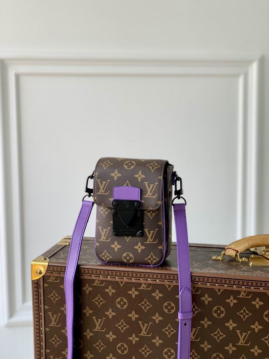 LV Crossbody Utility Phone Bag Purple Belt