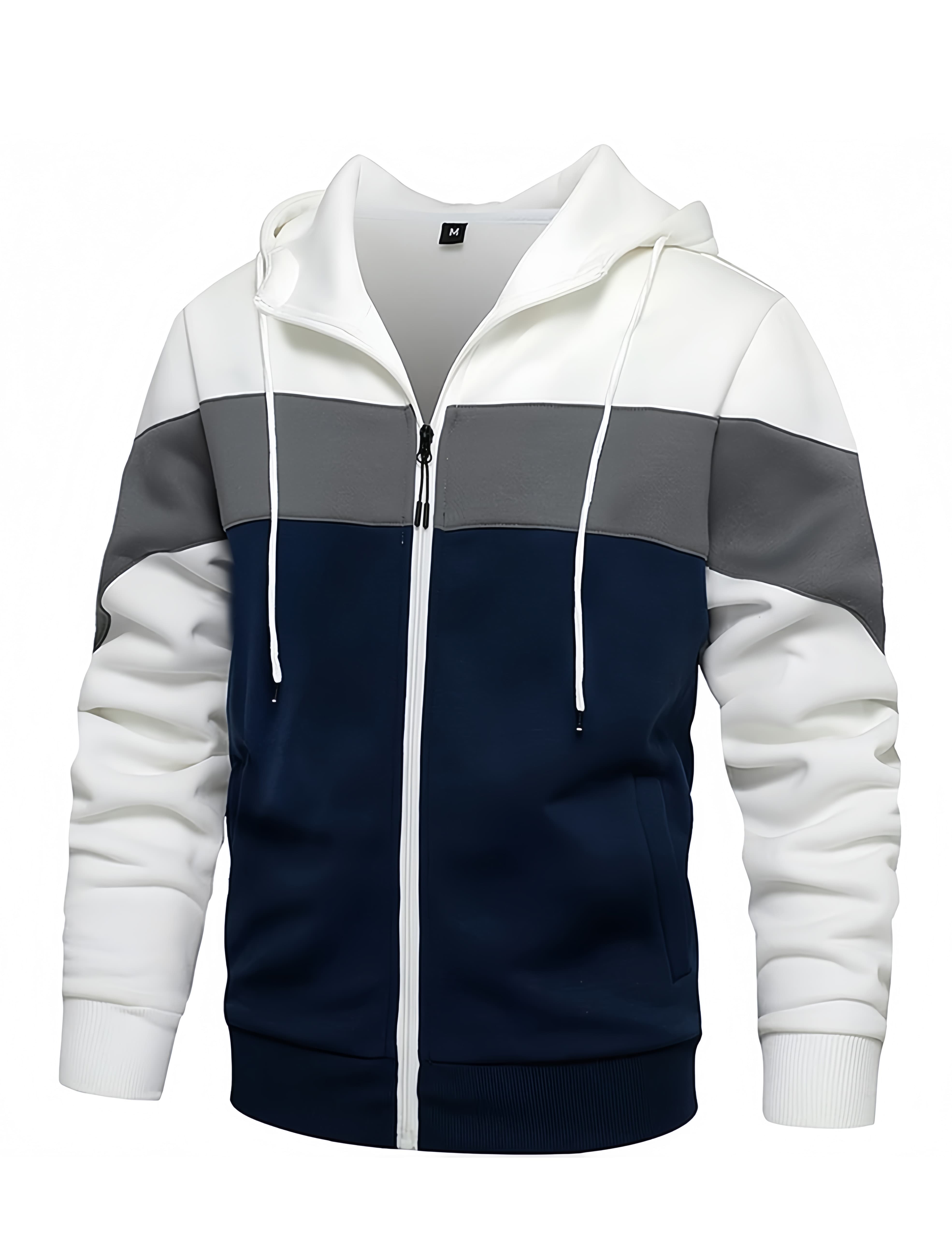 Men’s Color Blocking Zip Hoodie