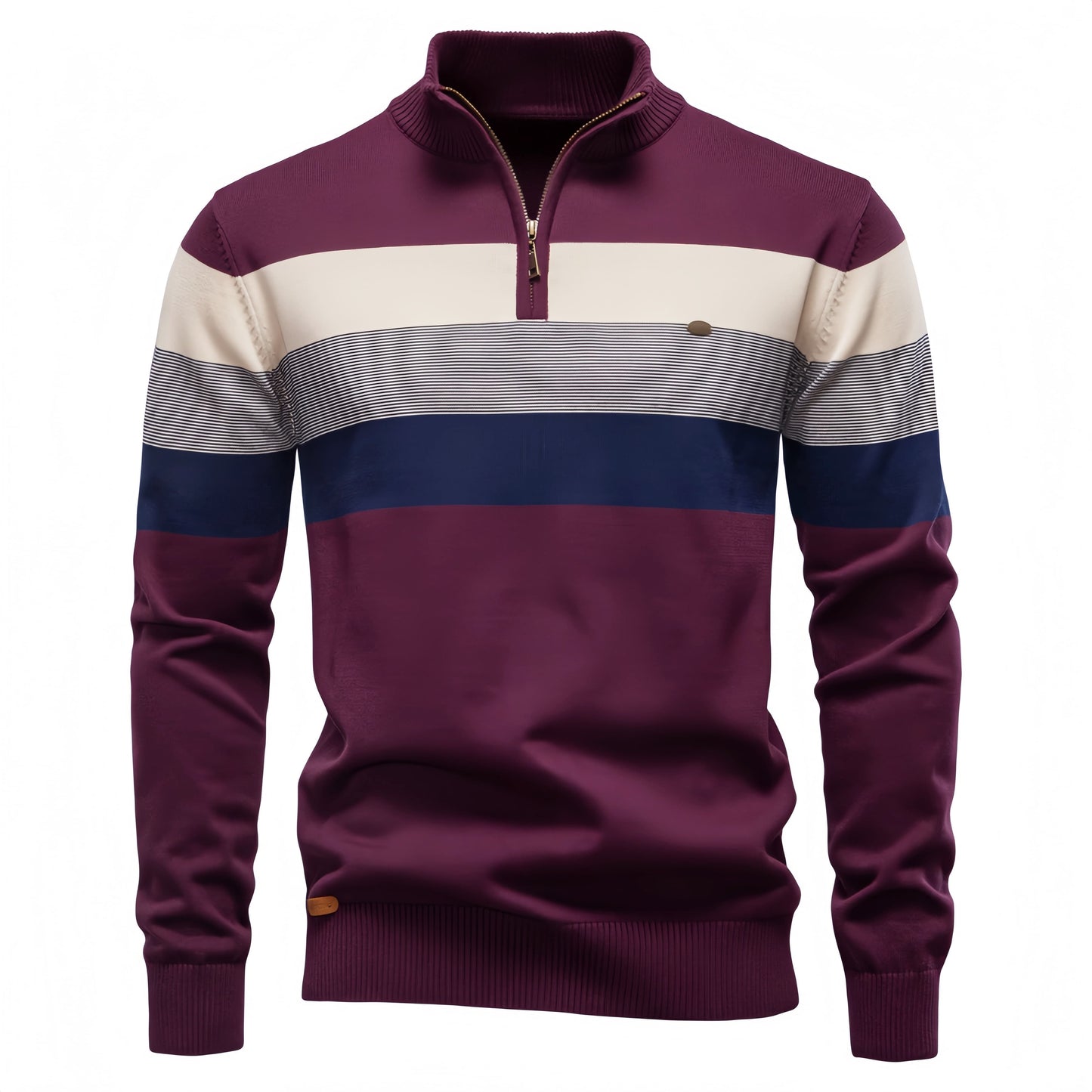 Men’s Color Block Quarter Zip Sweater