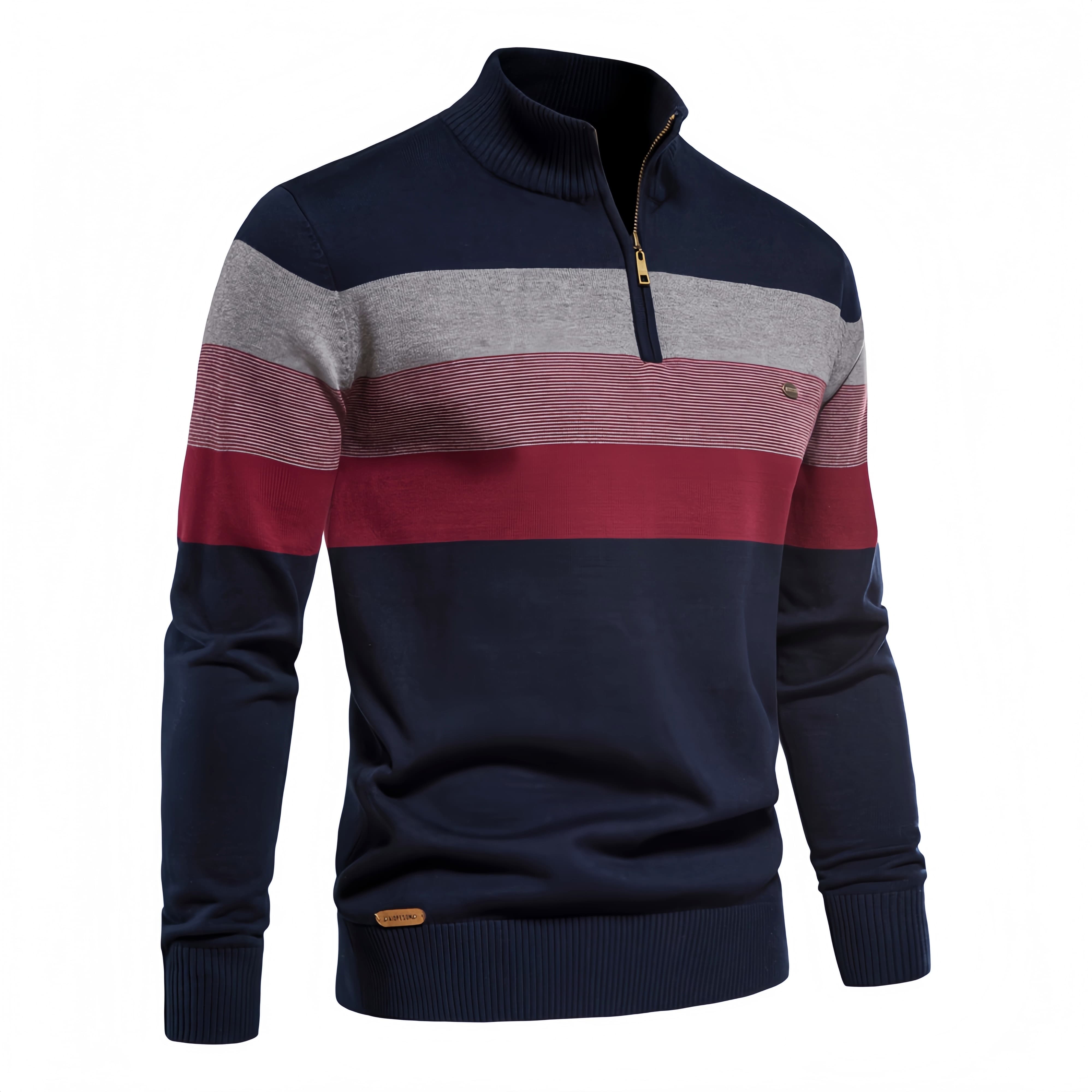 Men’s Color Block Quarter Zip Sweater