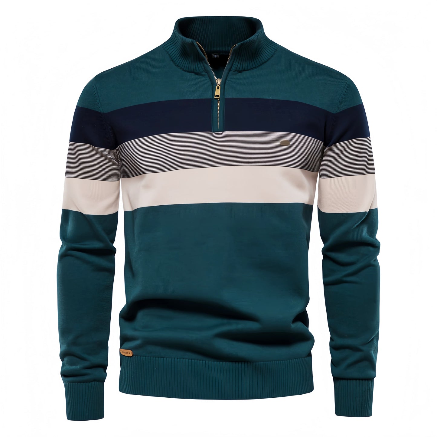 Men’s Color Block Quarter Zip Sweater