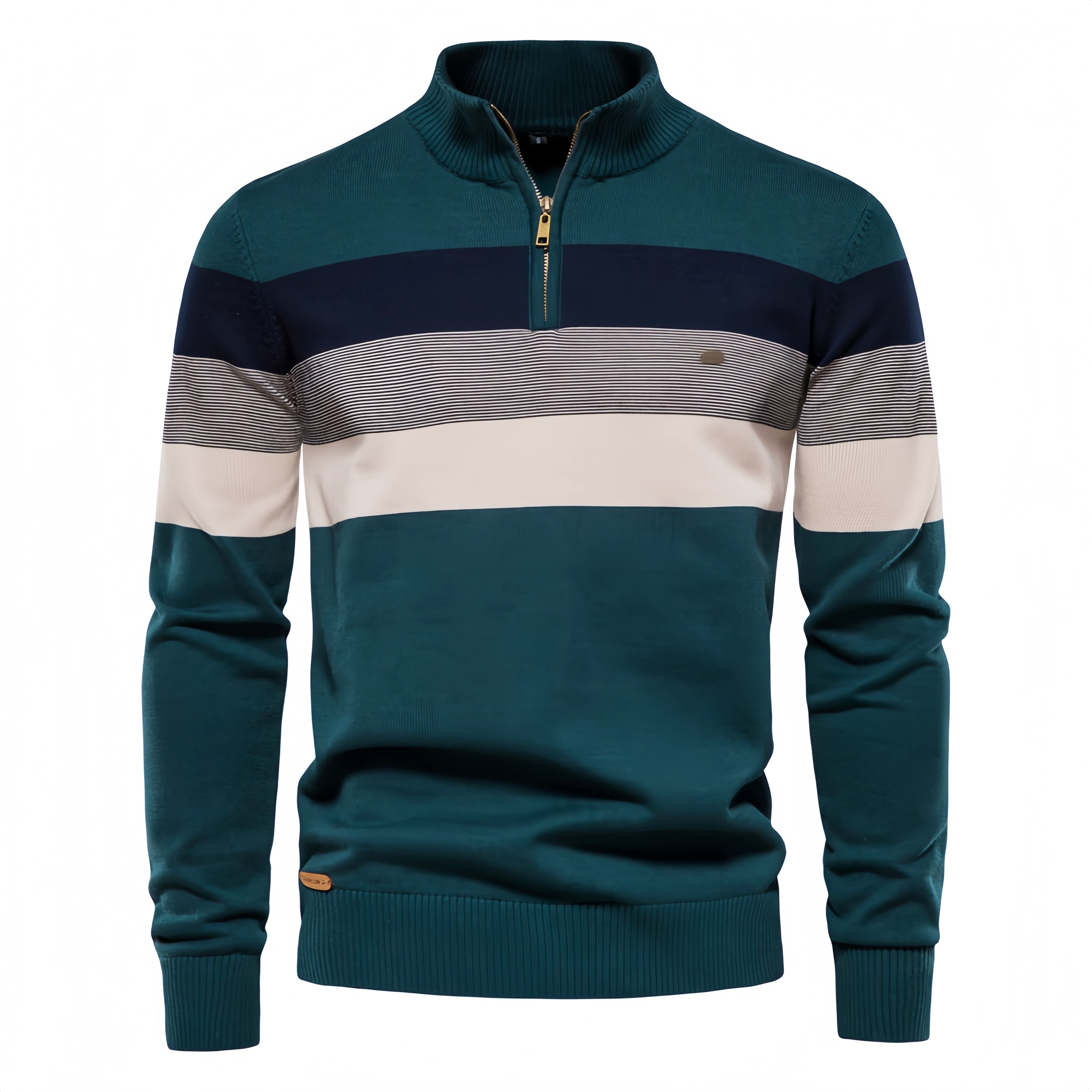 Men’s Color Block Quarter Zip Sweater
