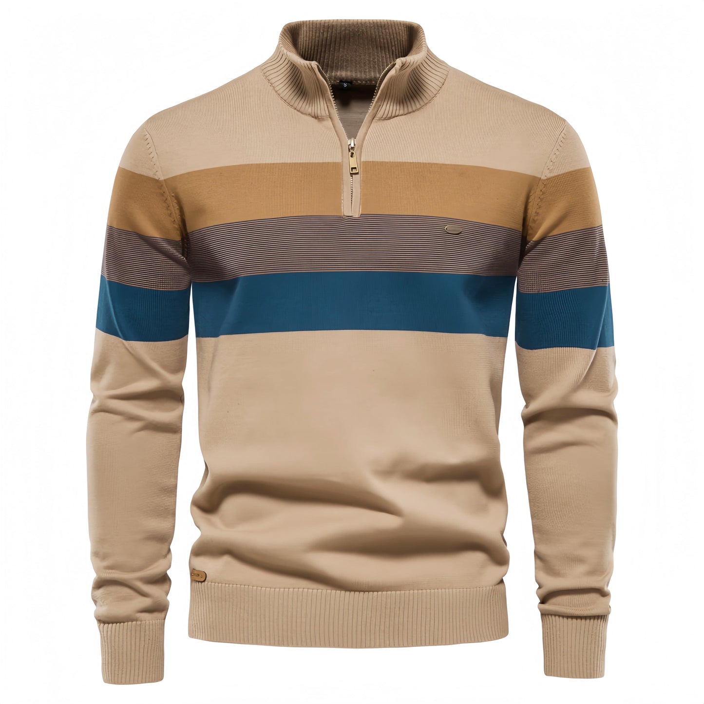 Men’s Color Block Quarter Zip Sweater