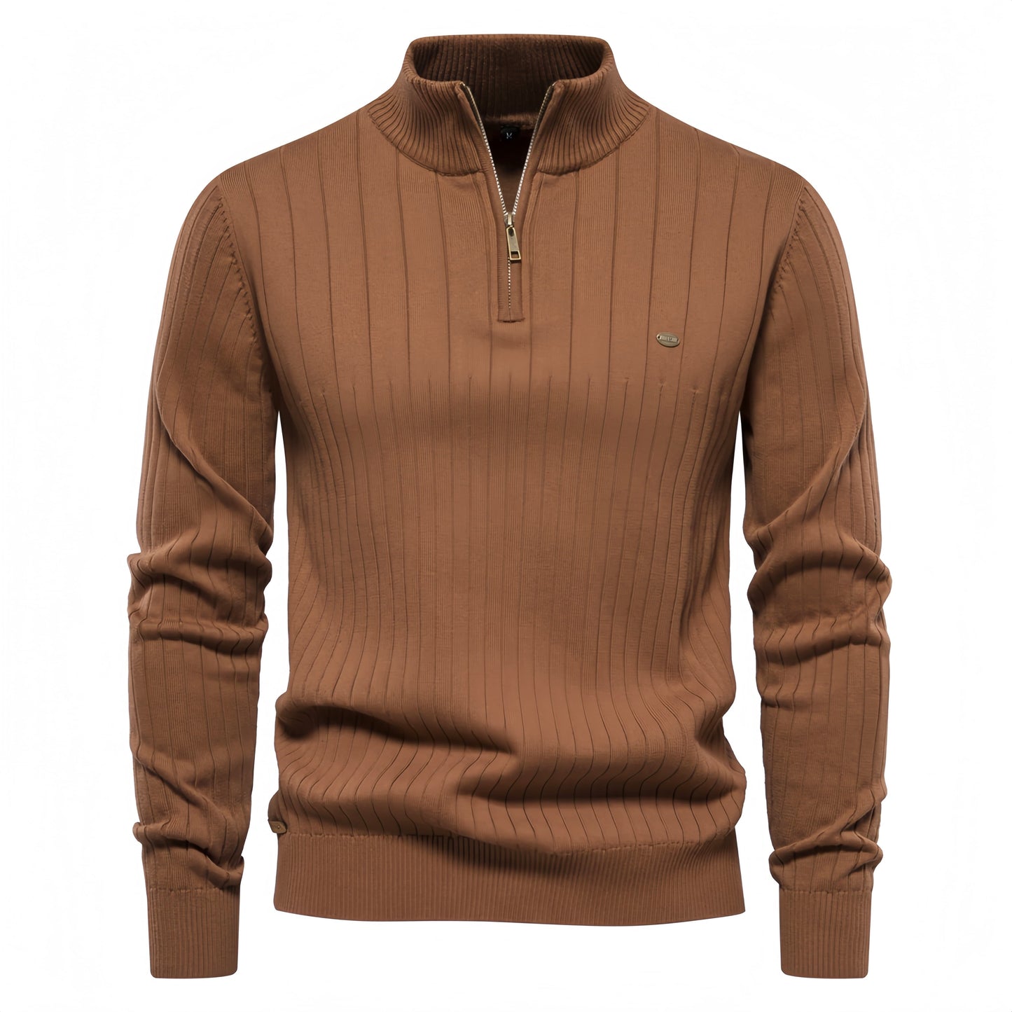 Men’s Vertical Stripe Quarter Zip Sweater