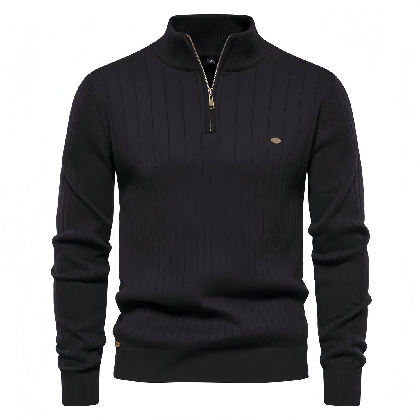 Men’s Vertical Stripe Quarter Zip Sweater