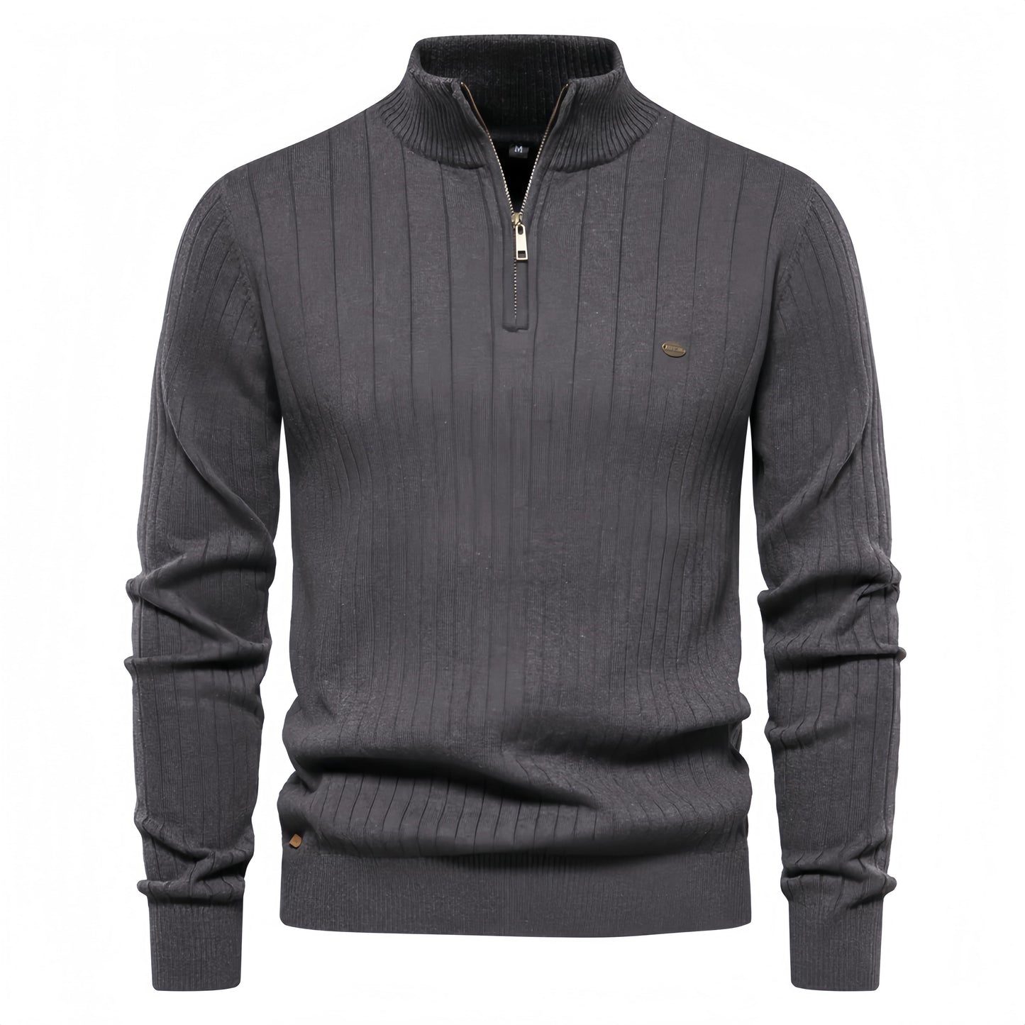 Men’s Vertical Stripe Quarter Zip Sweater