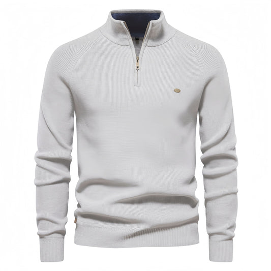 Men’s Solid Color Quarter Zip Sweater