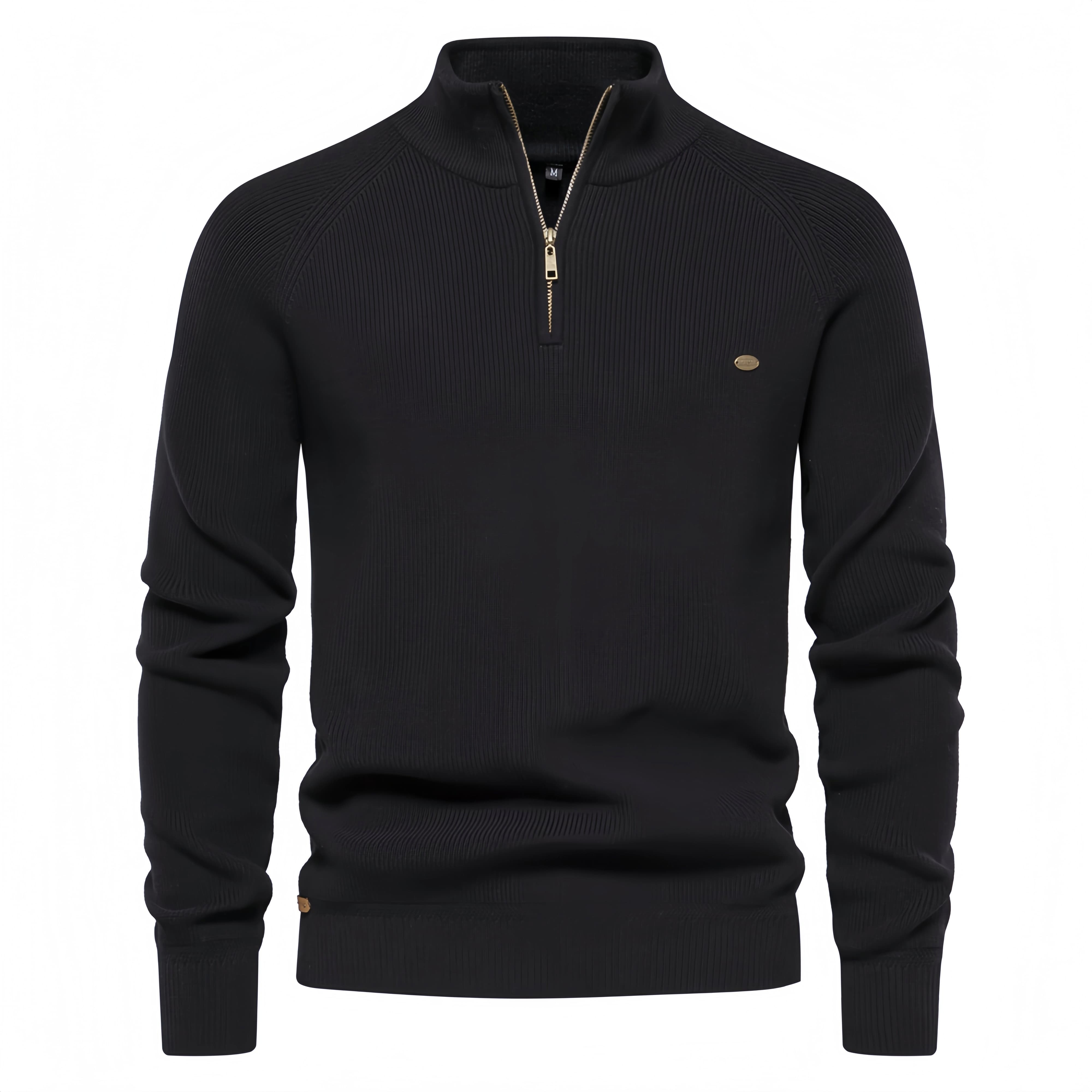 Men’s Solid Color Quarter Zip Sweater