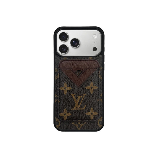 Retro Letter Card Pocket iPhone Case