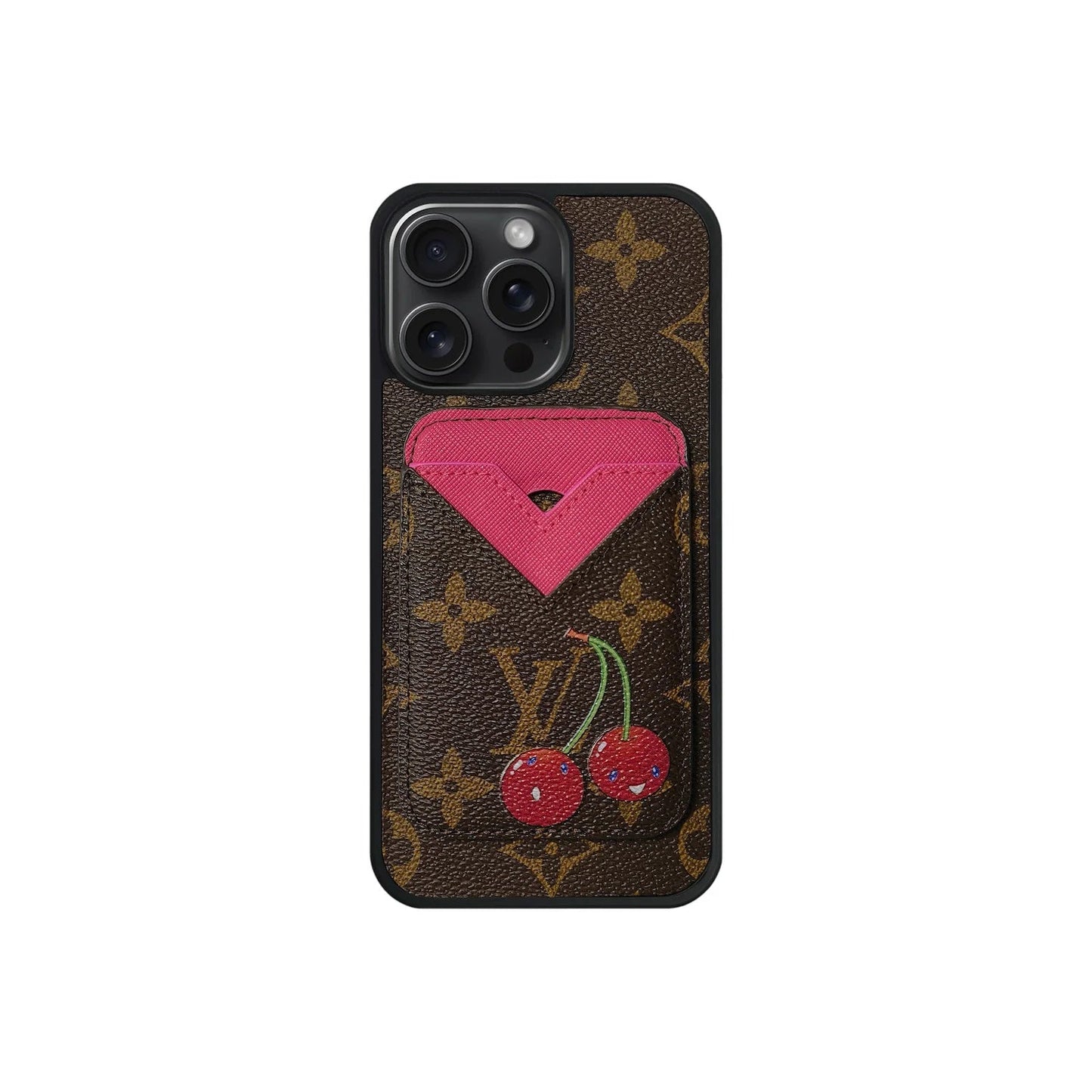 Set Magsafe Cardholder Cherry Pink iPhone Case