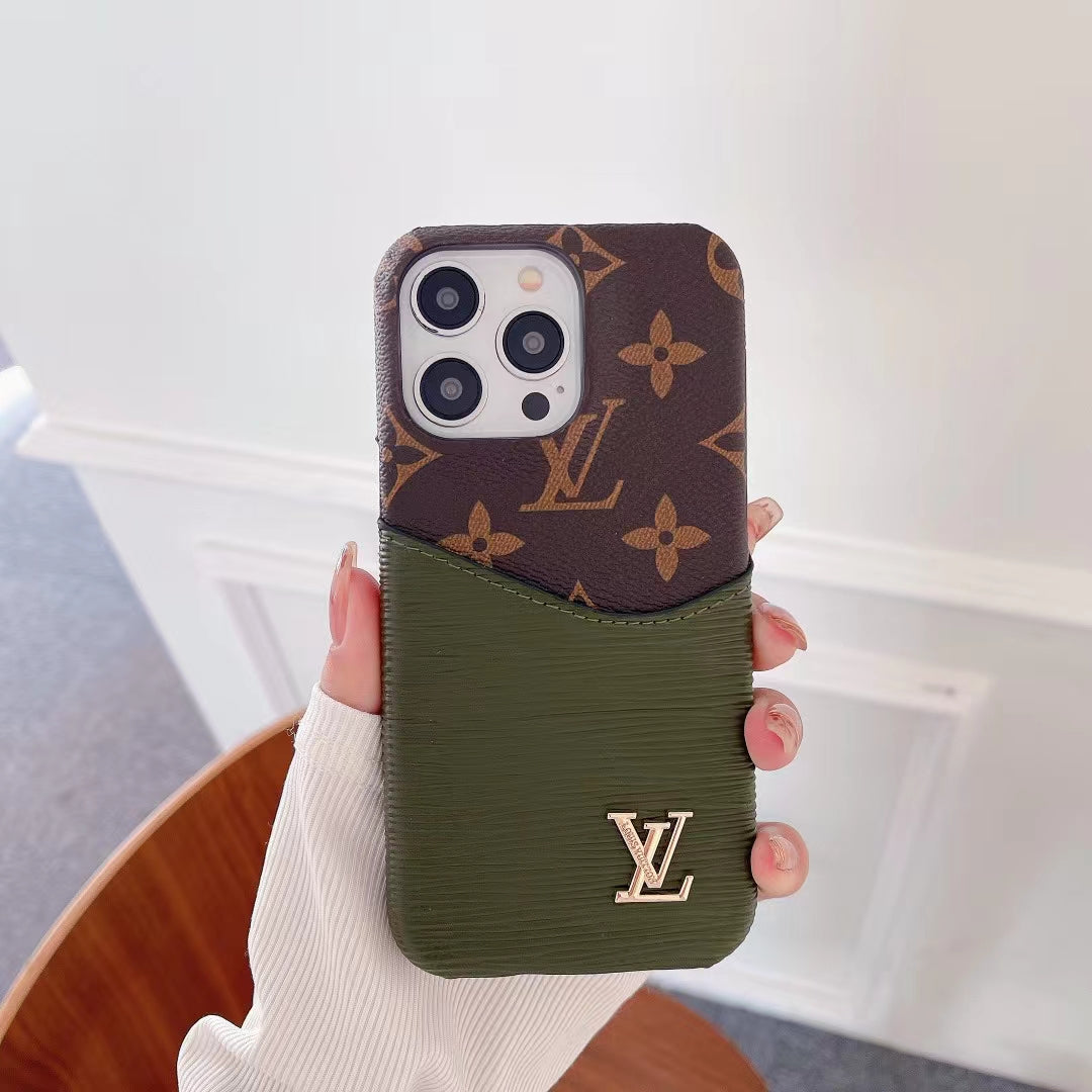 Luxury LV Phone Case Color Patch Card Holder iPhone 16