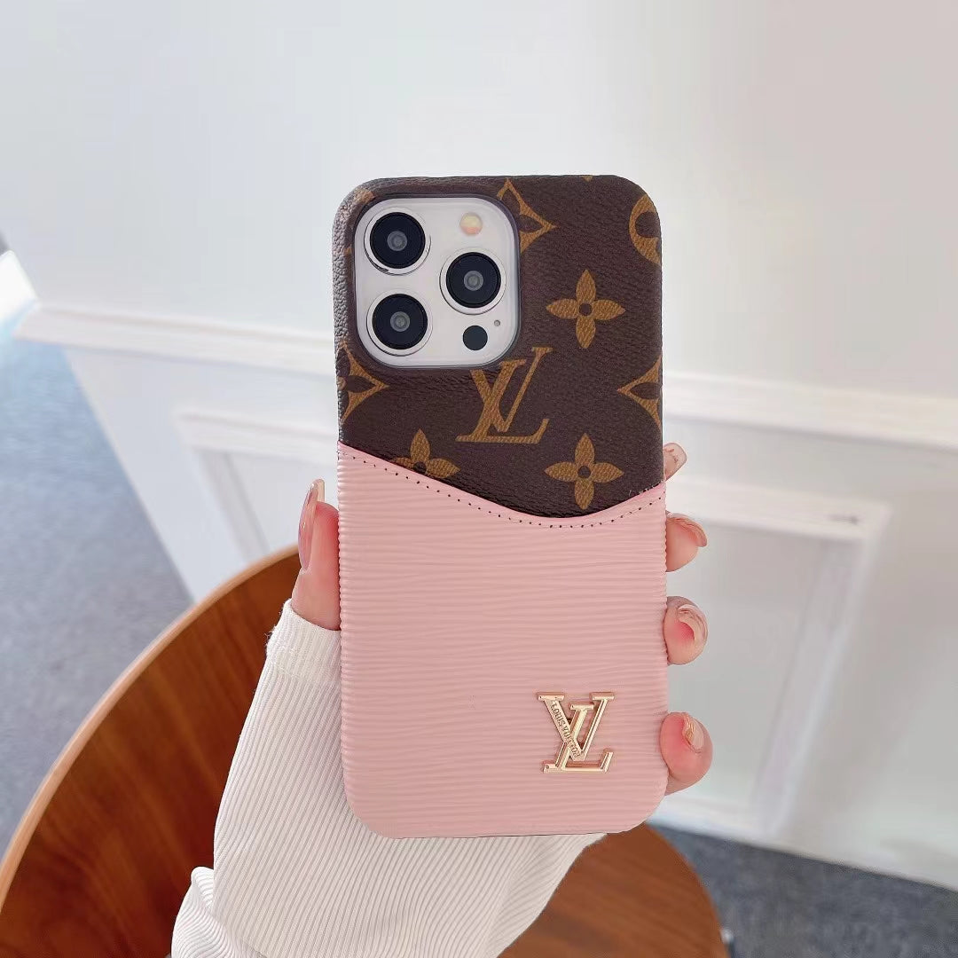 Luxury LV Phone Case Color Patch Card Holder iPhone 16