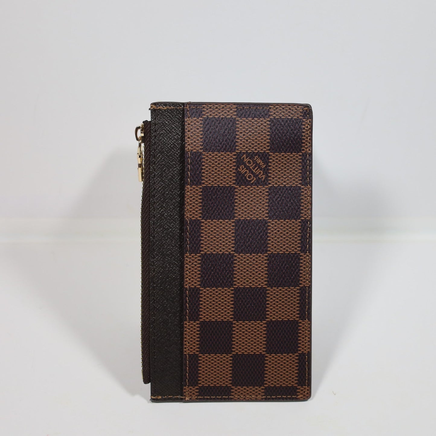 LV Brown Checkered Card Holder Zipper Wallet